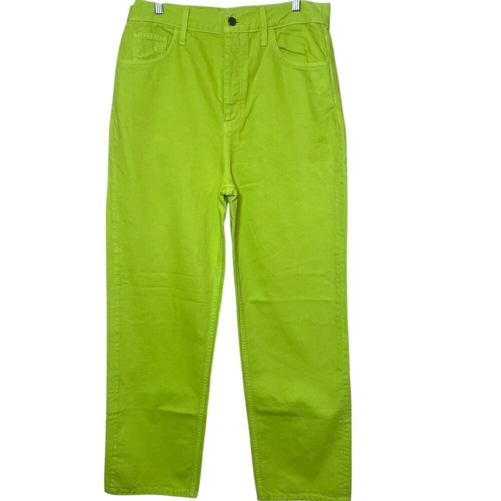 Mara Hoffman Georgina Denim Pants Lime Green Organic Cotton Size 8 NWT - Picture 2 of 6